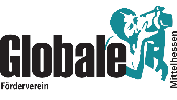 Logo de Foerderverein Globale Mittelhssen. Frau mit Kamera